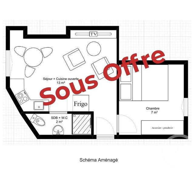 Appartement F2 à vendre - 2 pièces - 21 m2 - Paris - 75013 - ILE-DE-FRANCE