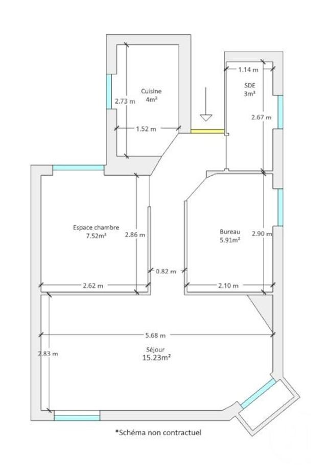 Appartement F3 à vendre - 3 pièces - 38,70 m2 - Paris - 75013 - ILE-DE-FRANCE