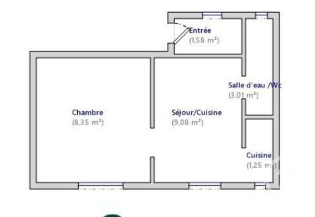 Appartement F2 à vendre - 2 pièces - 24,08 m2 - Paris - 75013 - ILE-DE-FRANCE