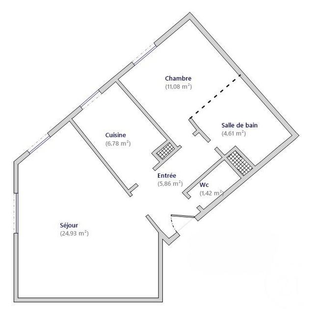 Appartement F2 à vendre - 2 pièces - 55 m2 - Paris - 75013 - ILE-DE-FRANCE